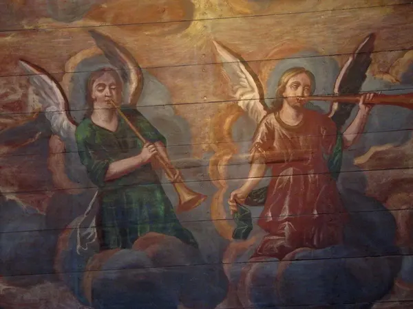 Anges musiciens de la voûte du transept sud